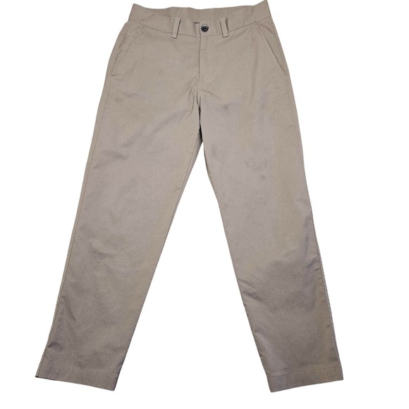 Lululemon Pants Mens 32x30 Beige Chino Tapered Flat Front Logo Pockets